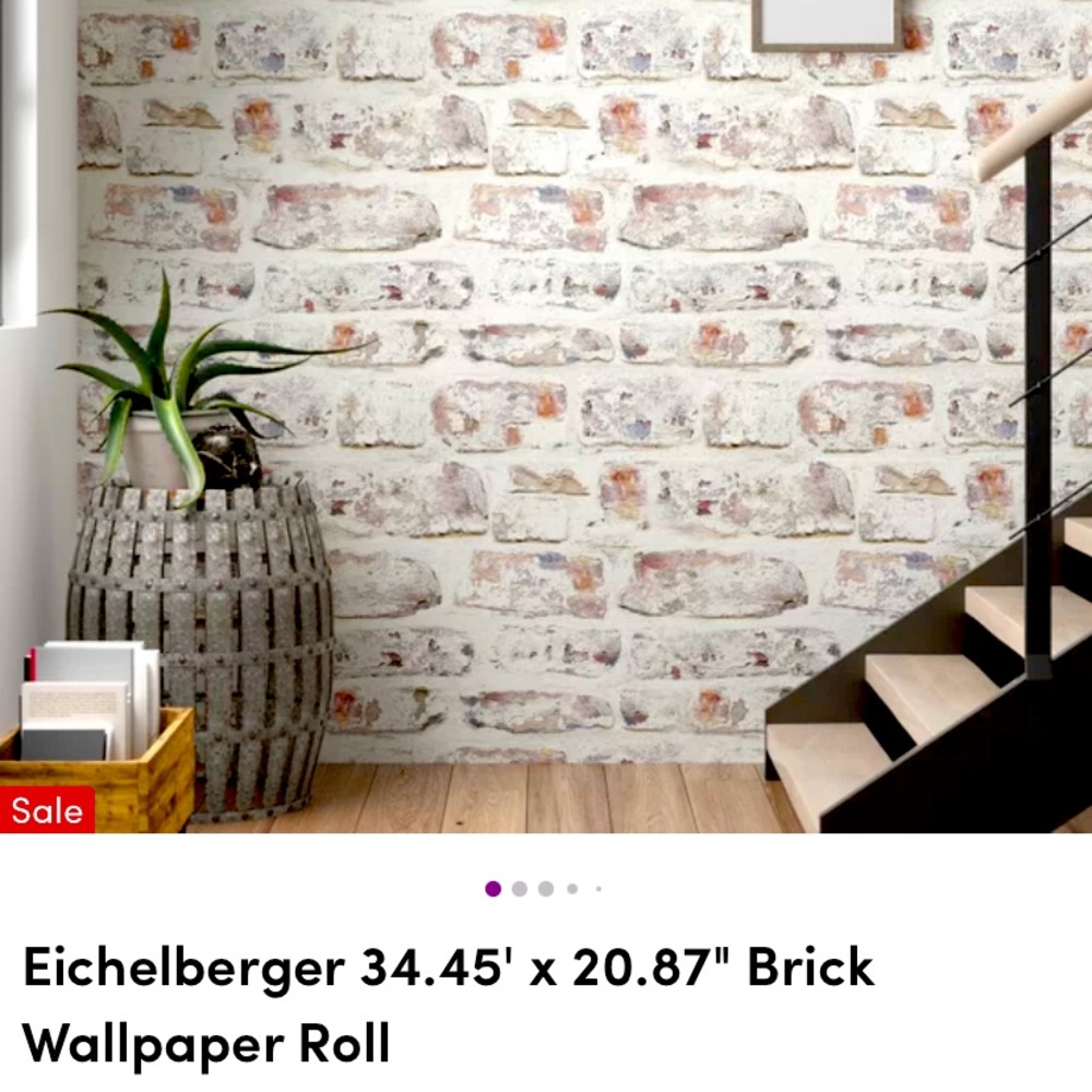 Texture Whitewashed Brick Wallpaper (3rolls)